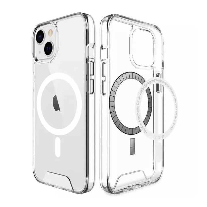 Coque Magsafe Transparente Pour IPhone 13/14/15/16 Pro/mini - 2 Vitres Caméra Incluses - Antichoc