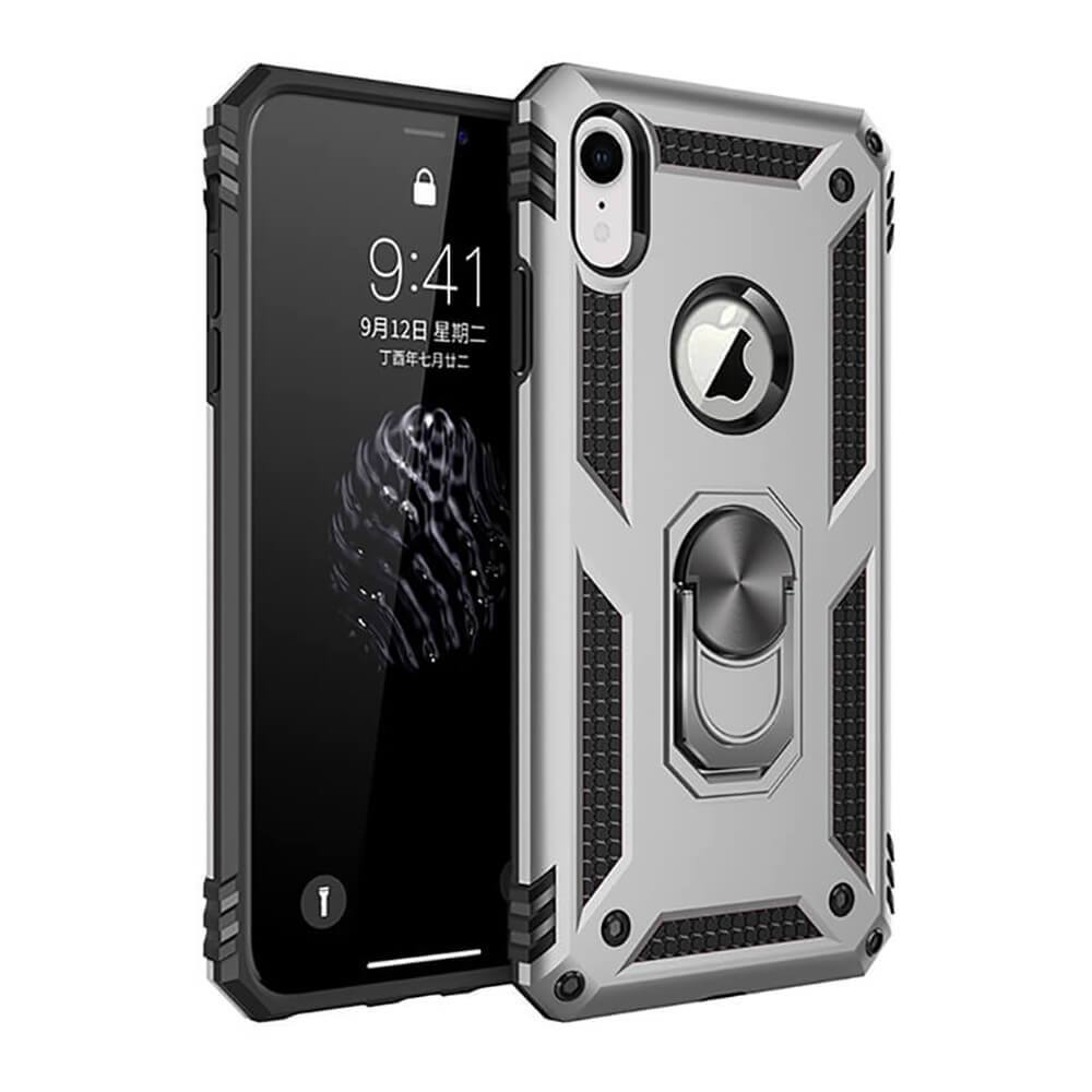 Kickstand Case iPhone XR Silver 4