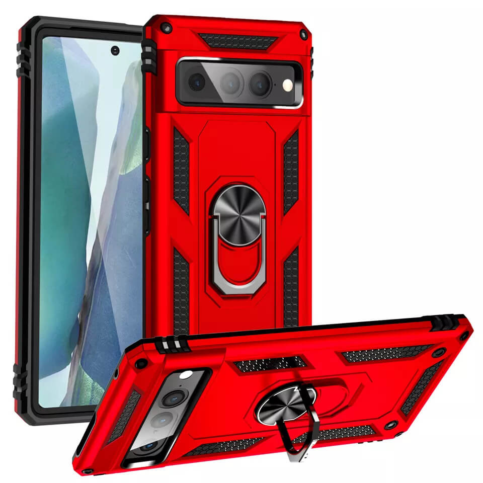 KimFiyny Cover Flip Pelle Google Pixel 6 Nuova Con Slot Schede Chiusura Magnetica e Funzione Supporto Portafoglio Custodia Resistente Agli Urti Astuccio Pieghevole - Rosso scuro