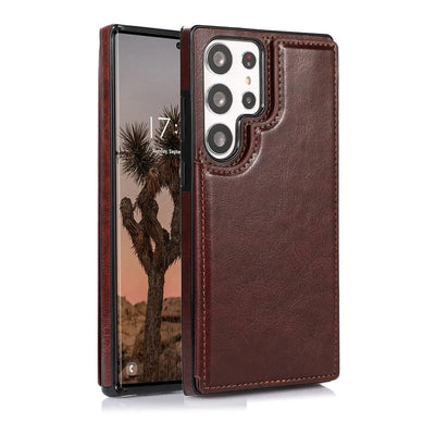 Leather wallet Galaxy S22 Ultra Brown 6