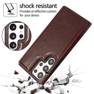 Leather wallet Galaxy S22 Ultra Brown 10