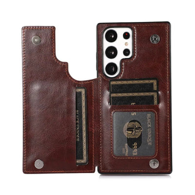 Leather wallet Galaxy S22 Ultra Brown 8