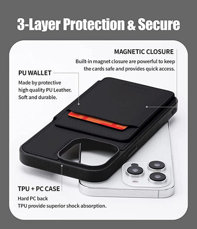 Phone case with card holder iPhone 14 Pro Max Black 11