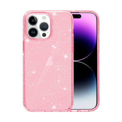 Protective Clear Case iPhone 14 Pro Pink Glitter 17