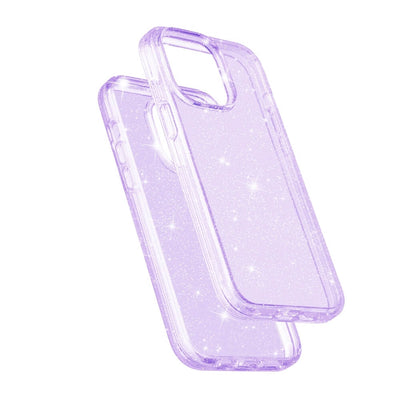 Protective Clear Case iPhone 14 Pro Purple Gltter 23