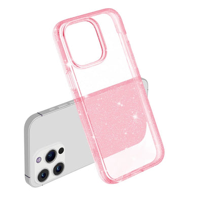 Protective Clear Case iPhone 14 Pro Pink Glitter 20