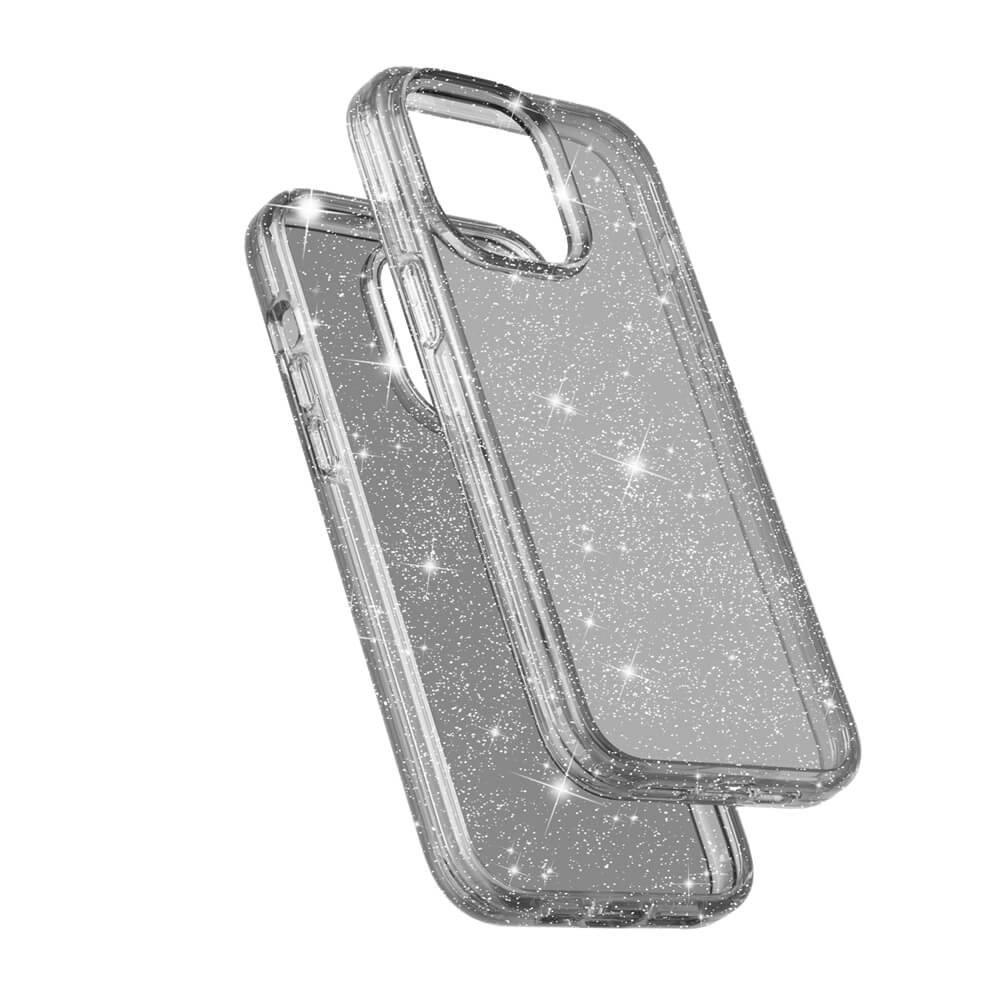 Protective Clear Case iPhone 14 Pro Smoke Glitter 27