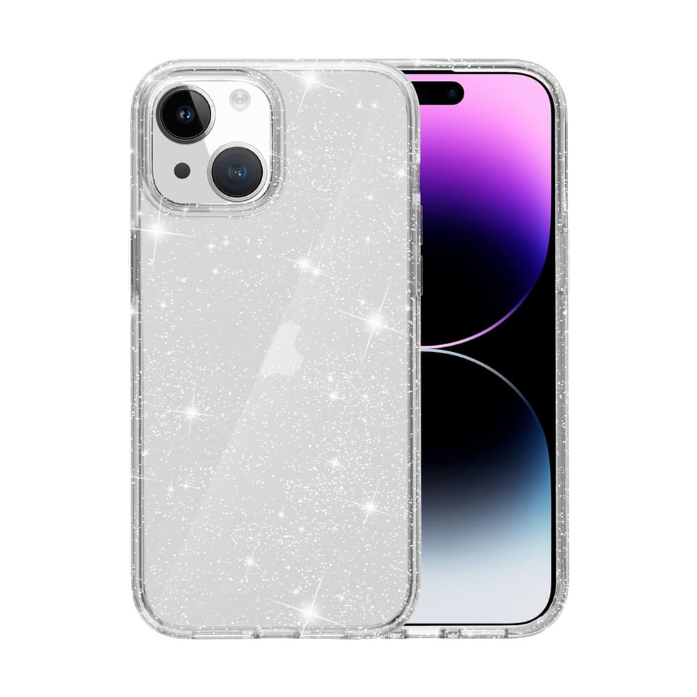 Protective Clear Case iPhone 15 Clear Glitter 7