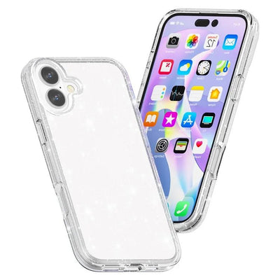 Protective Clear Case iPhone 16 Clear Glitter 15