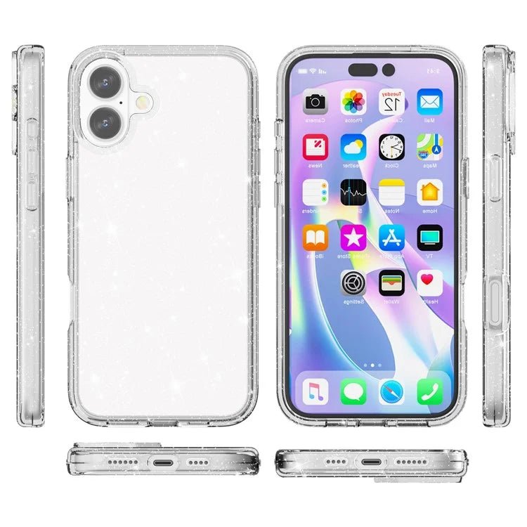 Protective Clear Case iPhone 16 Clear Glitter 20