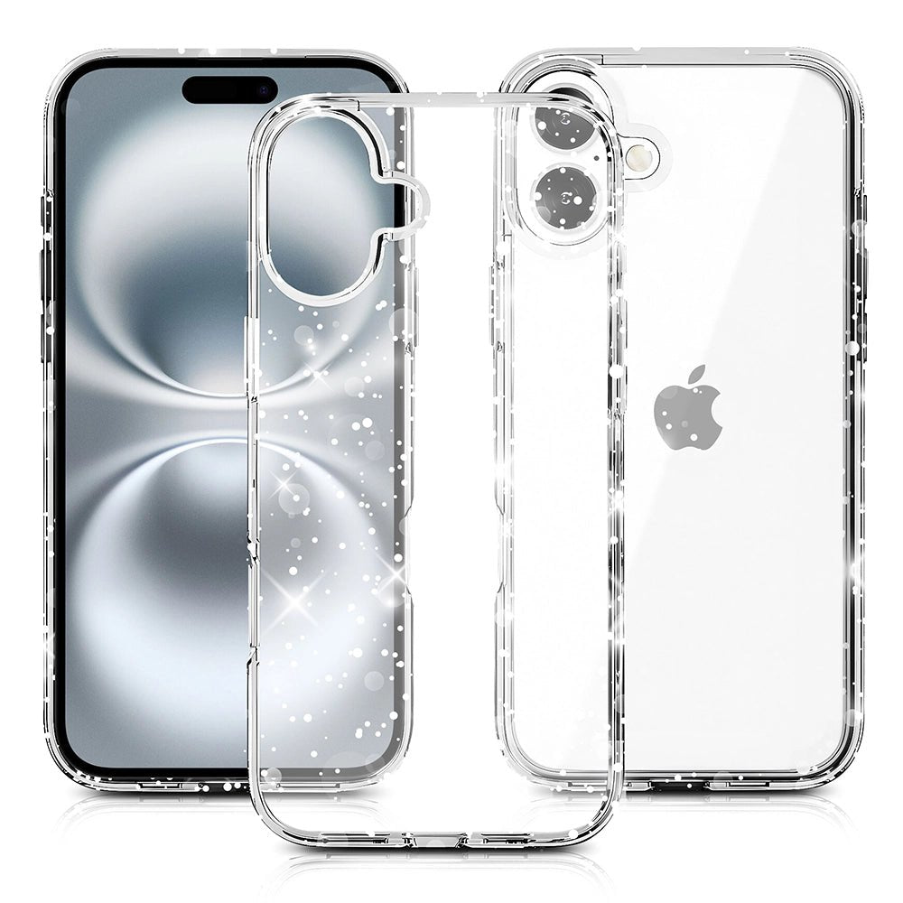 Protective Clear Case iPhone 16 Clear Glitter 13