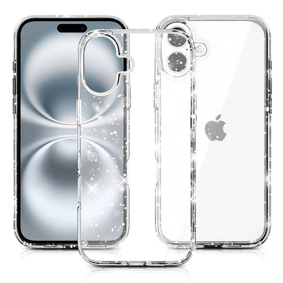 Protective Clear Case iPhone 16 Clear Glitter 13