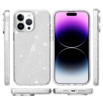 Protective Clear Case iPhone 16 Pro Clear Glitter 14