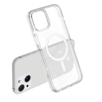 Protective Clear MagSafe Case iPhone 15 Clear Glitter 12