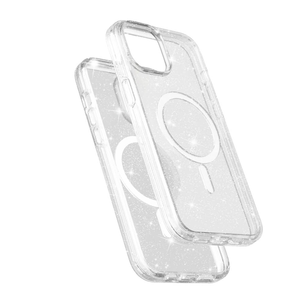 Protective Clear MagSafe Case iPhone 15 Clear Glitter 11