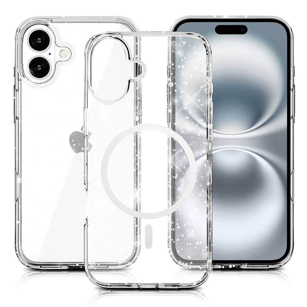Protective Clear MagSafe Case iPhone 16 Plus Clear Glitter 2