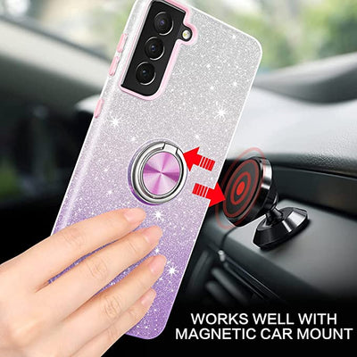 Stylish case Galaxy A15 Purple Glitter 10