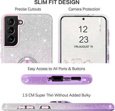 Stylish case Galaxy A54 Purple Glitter 12