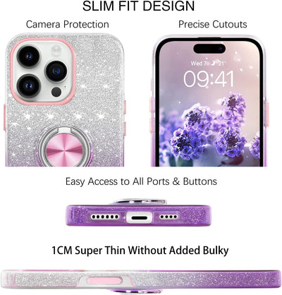 Stylish case iPhone 13 Pro Max Purple Glitter 21