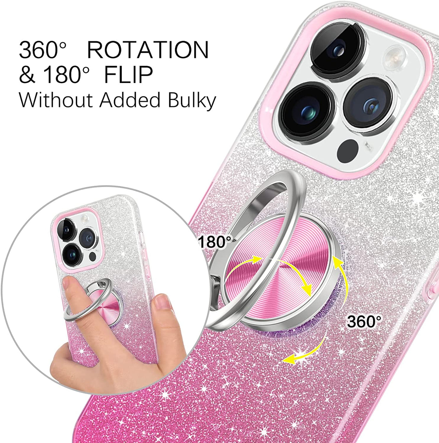 Stylish case iPhone 13 Pro Max Pink Glitter 10