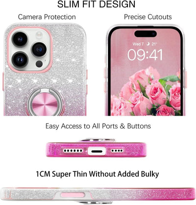 Stylish case iPhone 16 Pro Pink Glitter 13