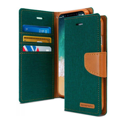 iPhone XR Fabric Green Wallet