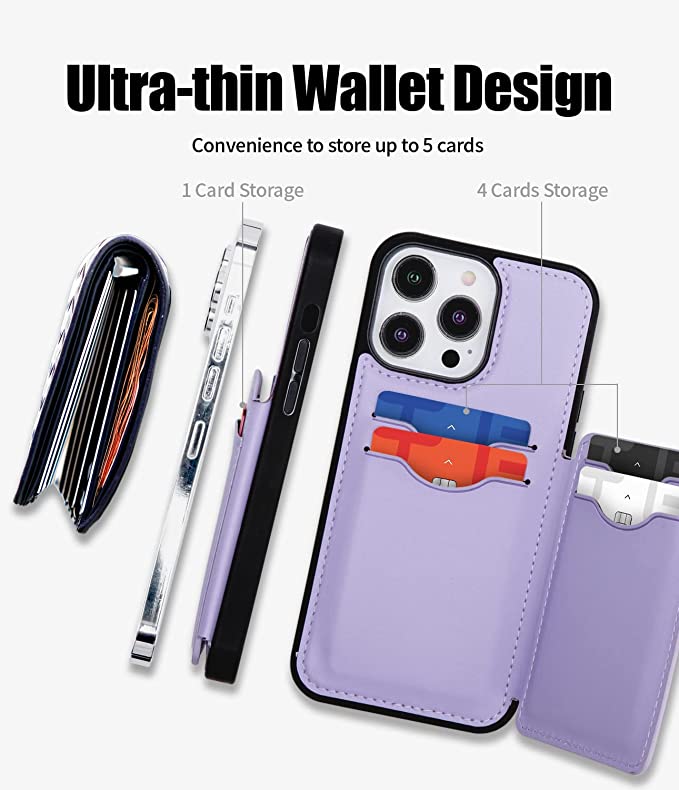 iPhone 15 Plus Leather Wallet Case with back card slot