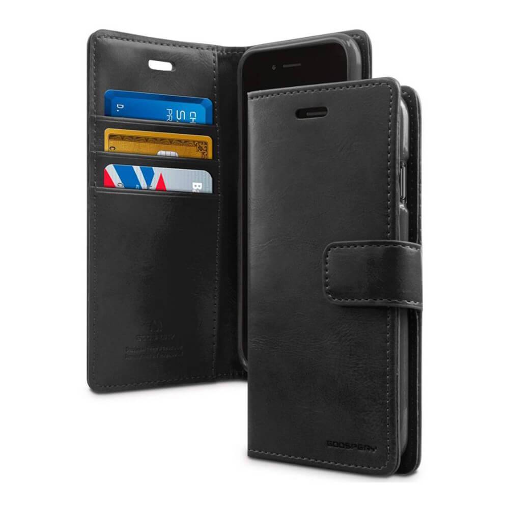 Samsung Galaxy A71 Black Leather Wallet Case
