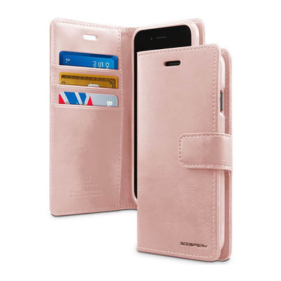 Samsung Galaxy S21 FE Rose Gold Leather Wallet Case
