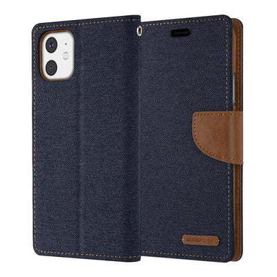 iPhone 15 Fabric Wallet Case with Multiple Card Slot and Photo ID
