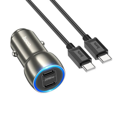 Dual Port USB C Metal Car Charger Set (40W) - Universal