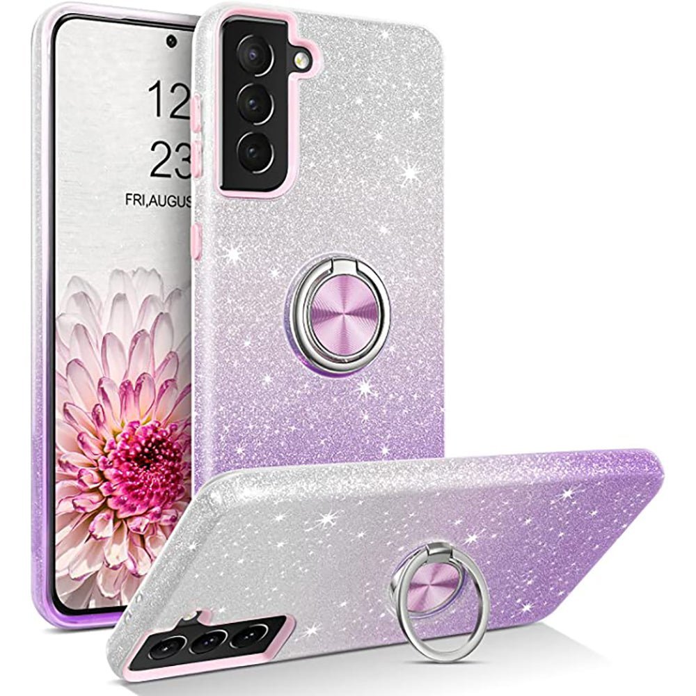 Samsung Galaxy S23 FE Purple Glitter Ring Case