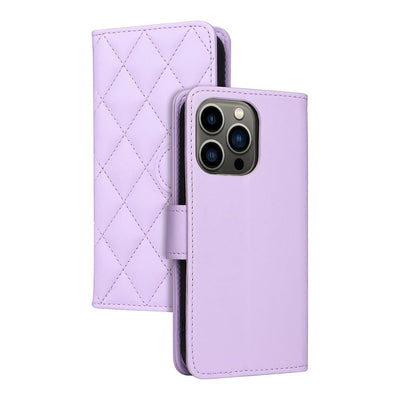 iPhone 15 Pro Lilac Leather Wallet Case