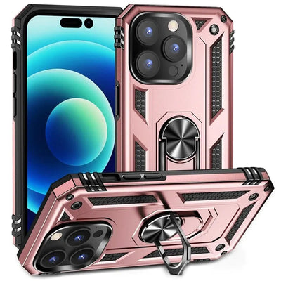 iPhone 15 Pro Rose Gold stand case with ring