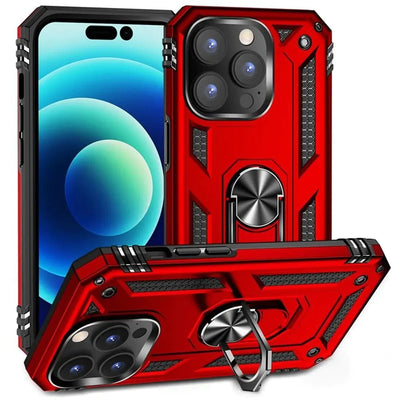 iPhone 15 Pro Red stand case with ring